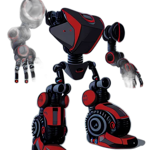 robot, weapon, concept art, 3d render transparent PNG cut-out