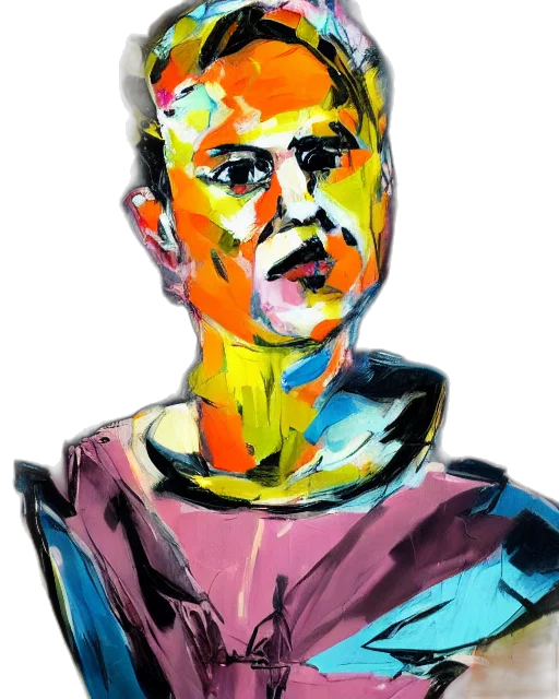 face, mask, robot, jacket, watercolor, cartoon, comic book art, photorealistic transparent PNG cut-out