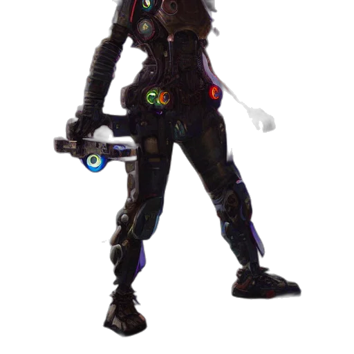staff, robot, weapon, jacket transparent PNG cut-out
