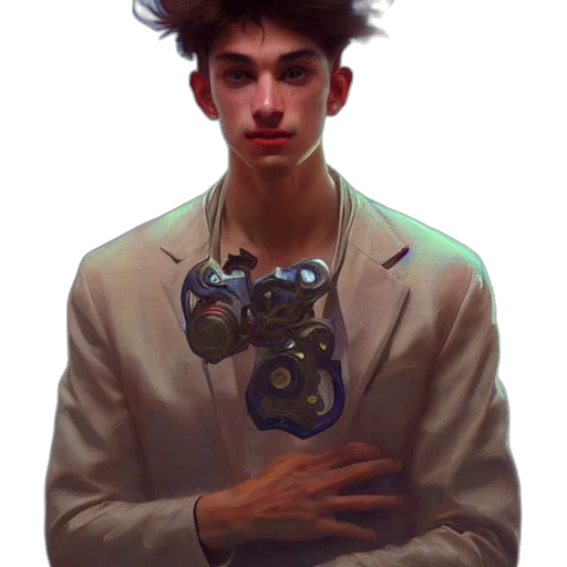 jacket, face, robot, weapon transparent PNG cut-out