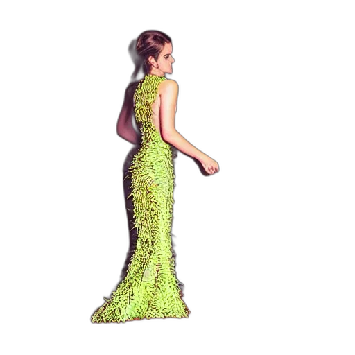 dress, 3d render, pixel art, photorealistic, concept art, green, emma, watson transparent PNG cut-out
