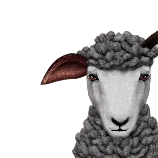 animal, 3d render, photorealistic, portrait, gordon, ramsay, ram, sheep transparent PNG cut-out