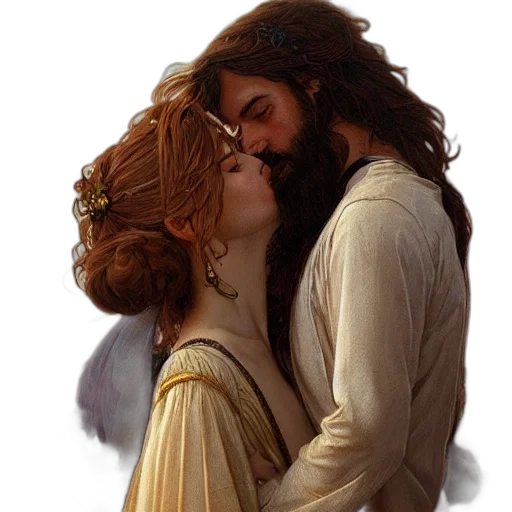 oil painting, photorealistic, fantasy art, jesus transparent PNG cut-out