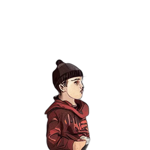 jacket, staff, hat, pixel art, cartoon, concept art, anime, red transparent PNG cut-out