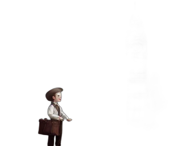 hat, robot, staff, jacket transparent PNG cut-out