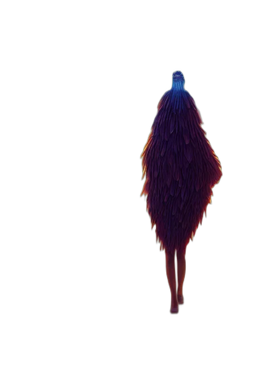 hair, dress, jacket, creature, concept art, 3d render, pixel art, dark transparent PNG cut-out
