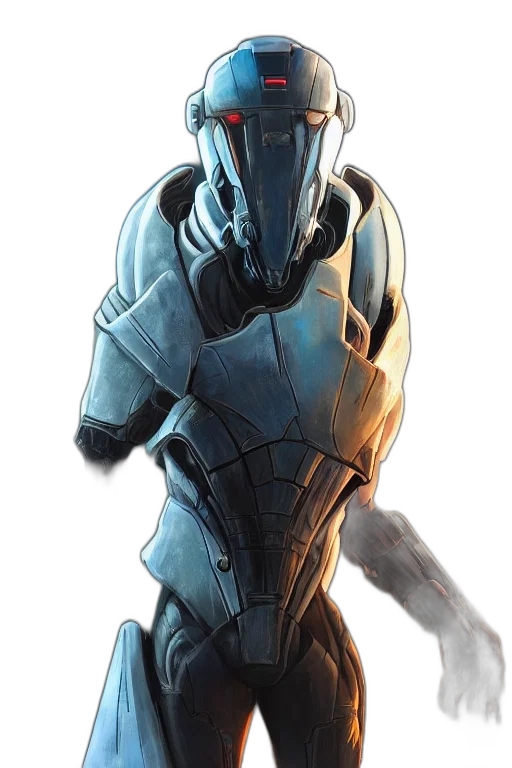 robot, mask, creature, weapon transparent PNG cut-out