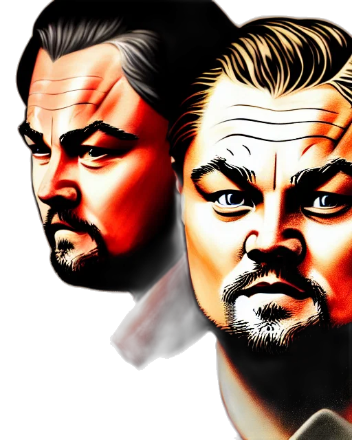 comic book art, photorealistic, cartoon, concept art, painting, portrait, leonardo, dicaprio transparent PNG cut-out