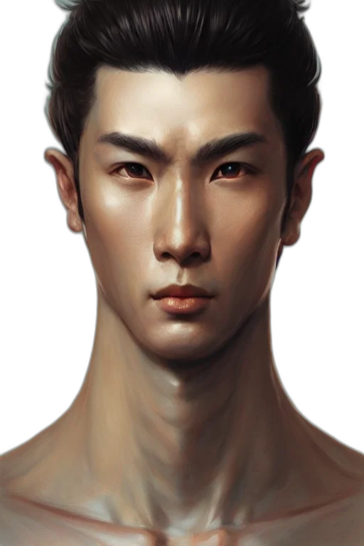 face, mask, creature, staff, photorealistic, oil painting, fantasy art, concept art transparent PNG cut-out