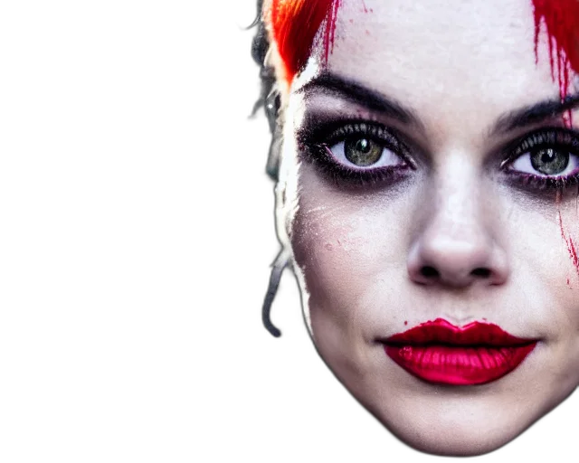 face, photorealistic, comic book art, concept art, red, deep, focus, closeup transparent PNG cut-out