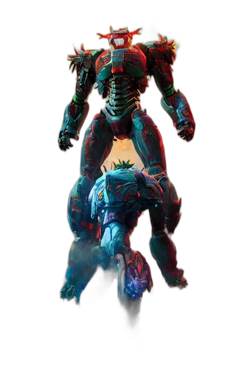 creature, robot, animal, dragon, concept art, cyberpunk, 3d render, fantasy art transparent PNG cut-out