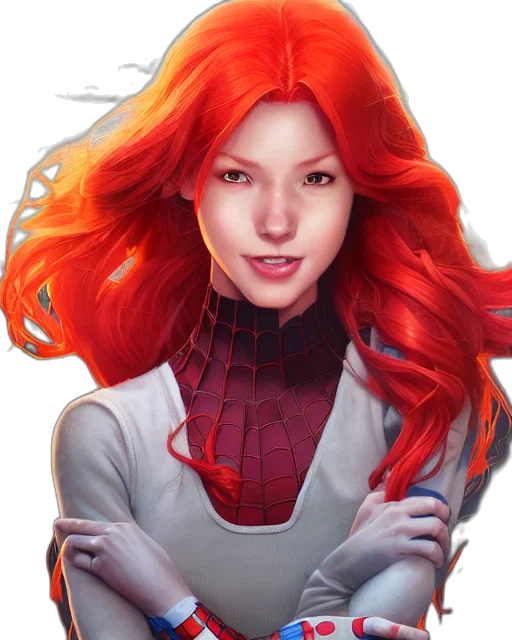 face, comic book art, concept art, fantasy art, photorealistic, red, haired, mary transparent PNG cut-out