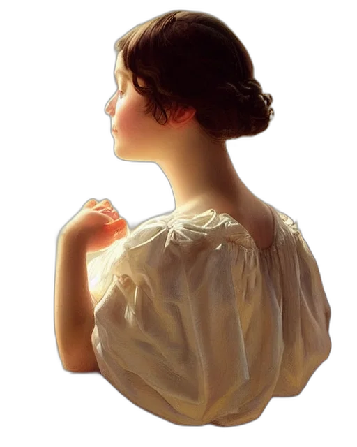 dress, jewelry, face, staff transparent PNG cut-out