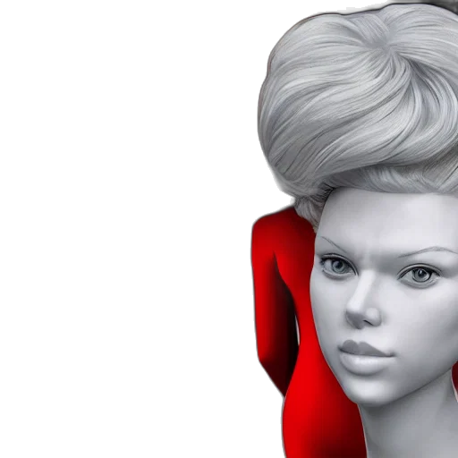 face, hair, crown, photorealistic transparent PNG cut-out