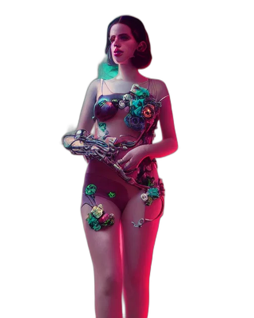 dress, jewelry, robot, concept art transparent PNG cut-out
