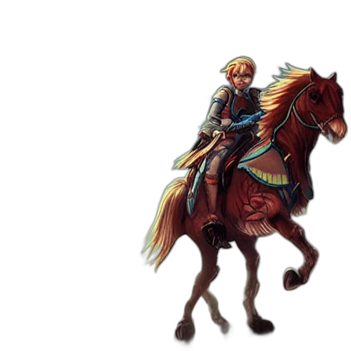 dragon, sword, concept art, pixel art, fantasy art, watercolor, link, horse transparent PNG cut-out