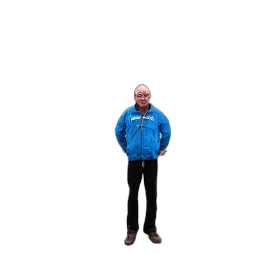 jacket, staff, robot, creature transparent PNG cut-out