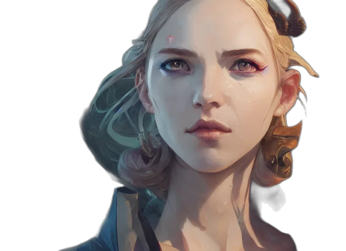 face, crown, robot, fantasy art transparent PNG cut-out