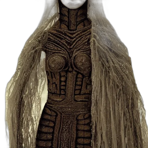 dress, creature, mask, jewelry, fantasy art, concept art, 3d render, photorealistic transparent PNG cut-out