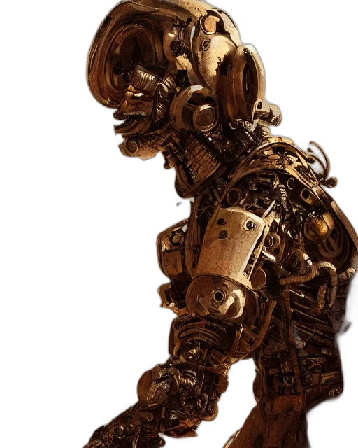 robot, weapon, face, staff, concept art, 3d render, cyberpunk, fantasy art transparent PNG cut-out