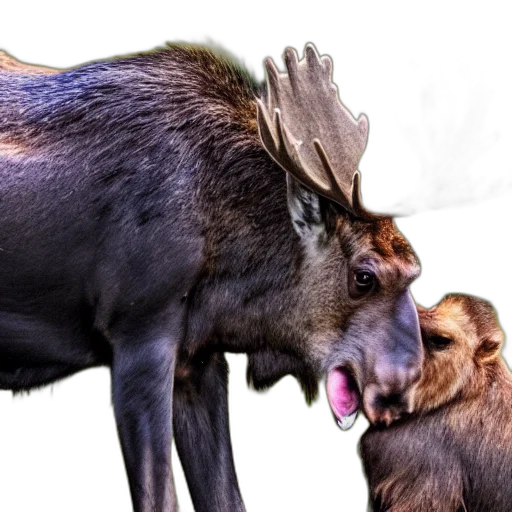 animal, creature, photorealistic, photo, moose, eating, monkey transparent PNG cut-out