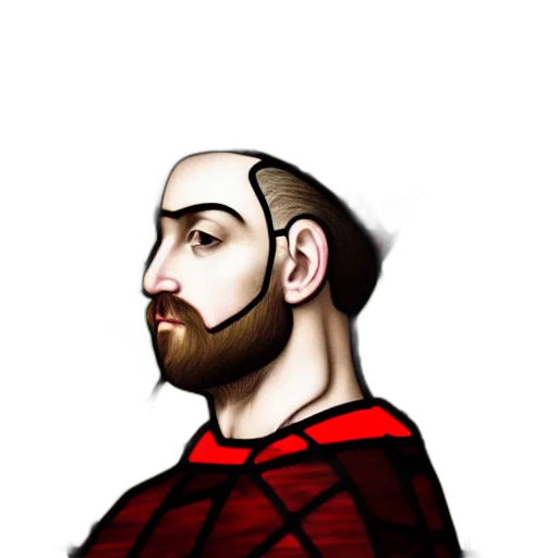 face, mask, cartoon, comic book art, pixel art, fantasy art, red, side transparent PNG cut-out