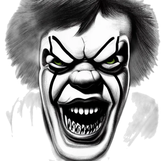 face, creature, pencil sketch, photorealistic transparent PNG cut-out