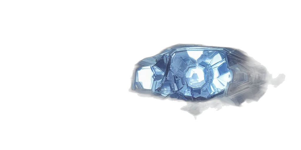 jewelry, car, crown, 3d render, concept art, photorealistic, blue, mirrors transparent PNG cut-out