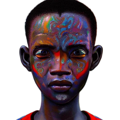face, mask, jewelry, robot, photorealistic, oil painting, concept art, watercolor transparent PNG cut-out