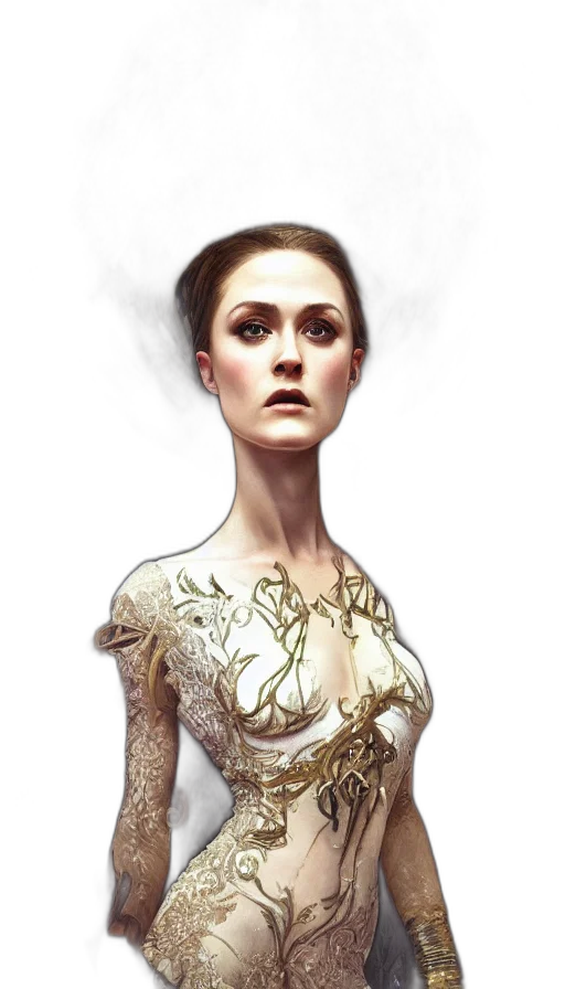 dress, jewelry, crown, face, fantasy art, concept art, photorealistic, comic book art transparent PNG cut-out