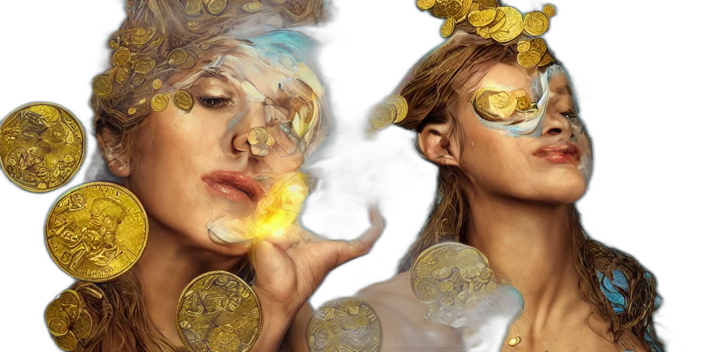 concept art, photorealistic, fantasy art, golden transparent PNG cut-out
