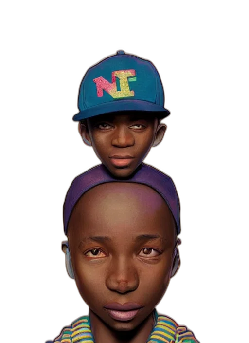 face, hat, crown, mask, concept art, 3d render, pixel art, cartoon transparent PNG cut-out
