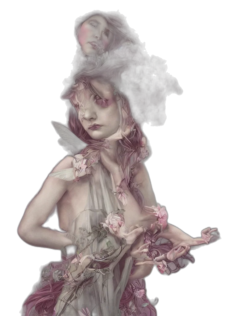 dress, crown, creature, mask, concept art, fantasy art, watercolor, photorealistic transparent PNG cut-out