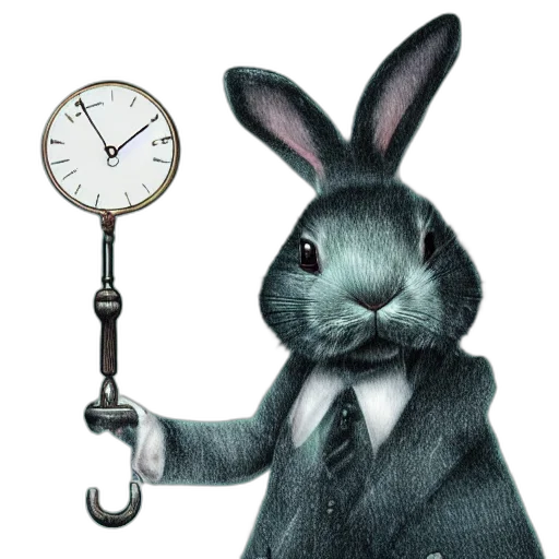 staff, concept art, portrait, time, traveling, rabbit, holding, pocket transparent PNG cut-out