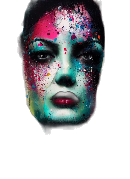face, mask, photorealistic, watercolor transparent PNG cut-out