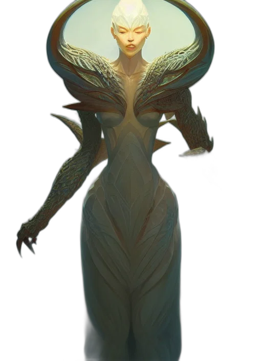 dress, creature, mask, dragon, concept art, fantasy art, comic book art, pixel art transparent PNG cut-out