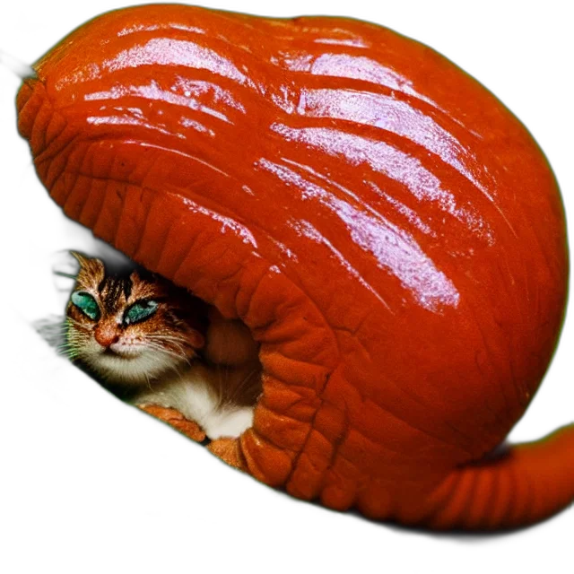 hat, animal, food, creature, photorealistic, 3d render, concept art, slimy transparent PNG cut-out