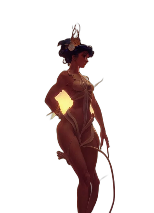 staff, dress, creature, weapon transparent PNG cut-out