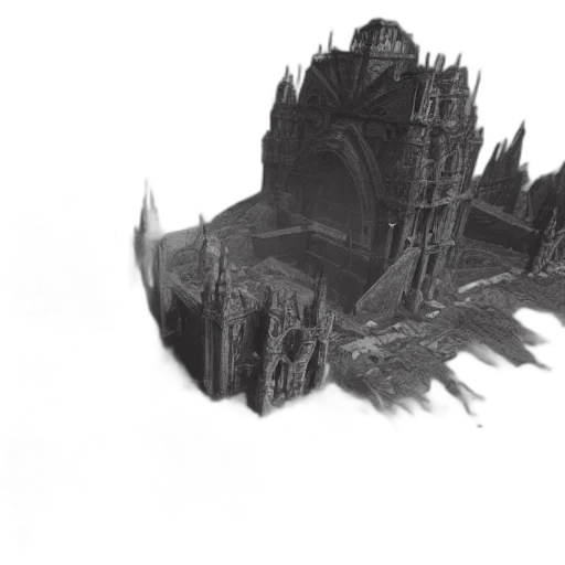 crown, dragon, building, concept art, 3d render, fantasy art, photorealistic, fog transparent PNG cut-out