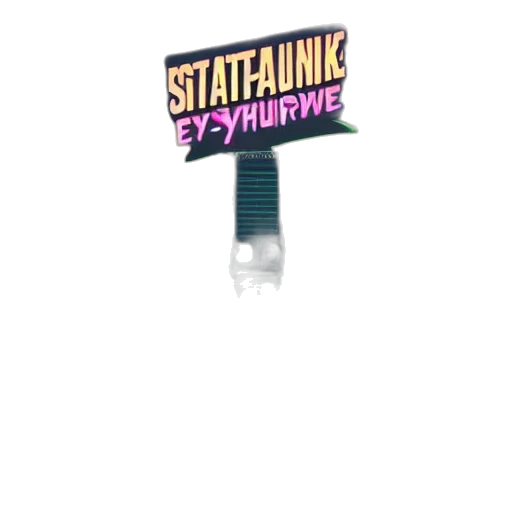 staff, bottle, vaporwave, cyberpunk transparent PNG cut-out