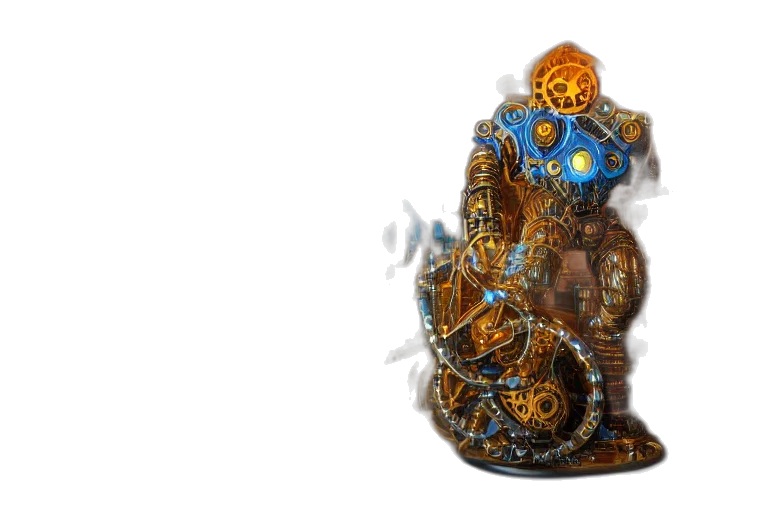 robot, jewelry, crown, creature, 3d render, concept art, fantasy art, photorealistic transparent PNG cut-out