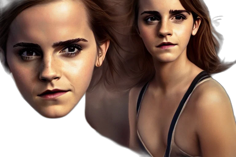 face, photorealistic, concept art, comic book art, fantasy art, emma, watson, first transparent PNG cut-out
