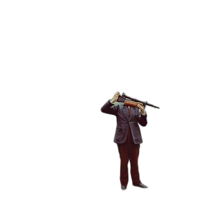 staff, weapon, hat, jacket transparent PNG cut-out