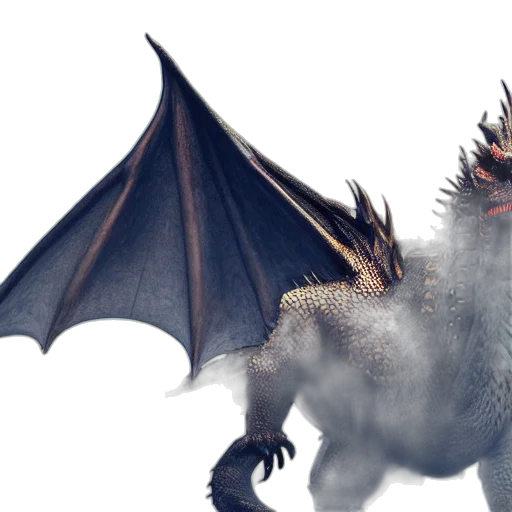 dragon, creature, animal, staff, concept art, 3d render, fantasy art, photorealistic transparent PNG cut-out