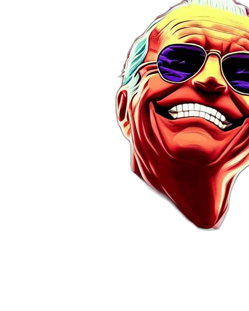 face, mask, jacket, comic book art transparent PNG cut-out