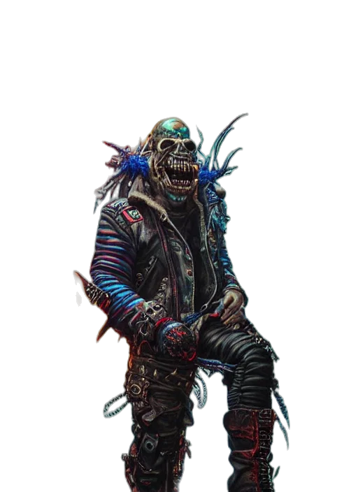staff, jacket, creature, mask transparent PNG cut-out