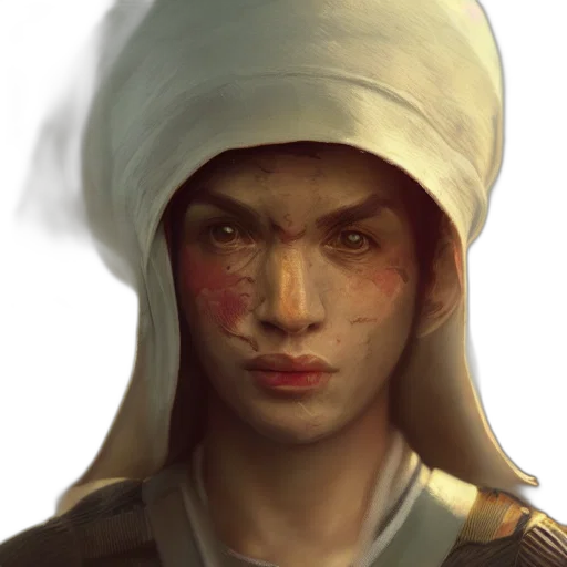 face, hat, staff, mask, concept art, photorealistic, fantasy art, oil painting transparent PNG cut-out
