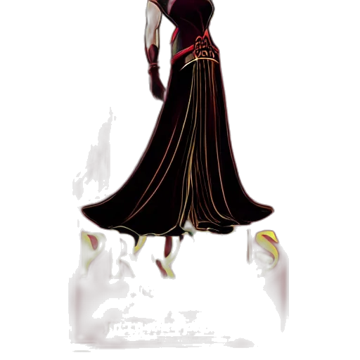 dress, staff, crown, creature transparent PNG cut-out