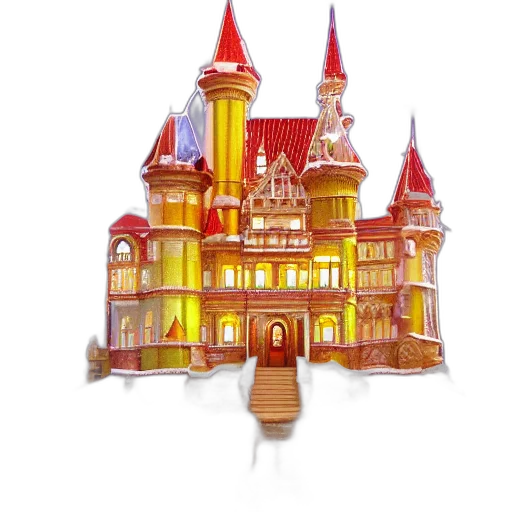 building, crown, 3d render, concept art, pixel art, fantasy art, golden, red transparent PNG cut-out