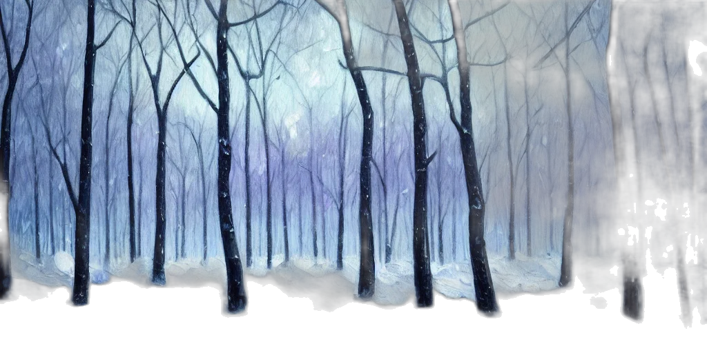 tree, watercolor, concept art, fantasy art, photorealistic, snow, forest, fog transparent PNG cut-out